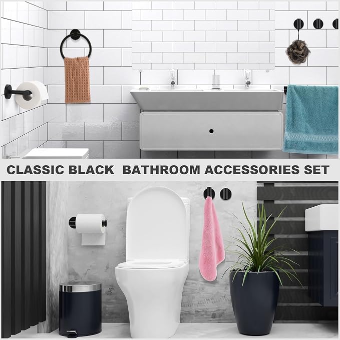 Blulu 20 Pcs Bathroom Hardware Set, Stainless Steel Towel Bar Set Includes 16 - Image 6