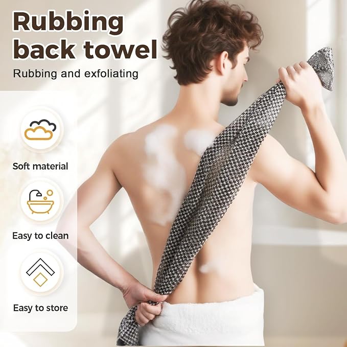 3PCS Exfoliating Shower Towel, 2026 New Premium Scrub Wash Back Bath Cloth - Image 2