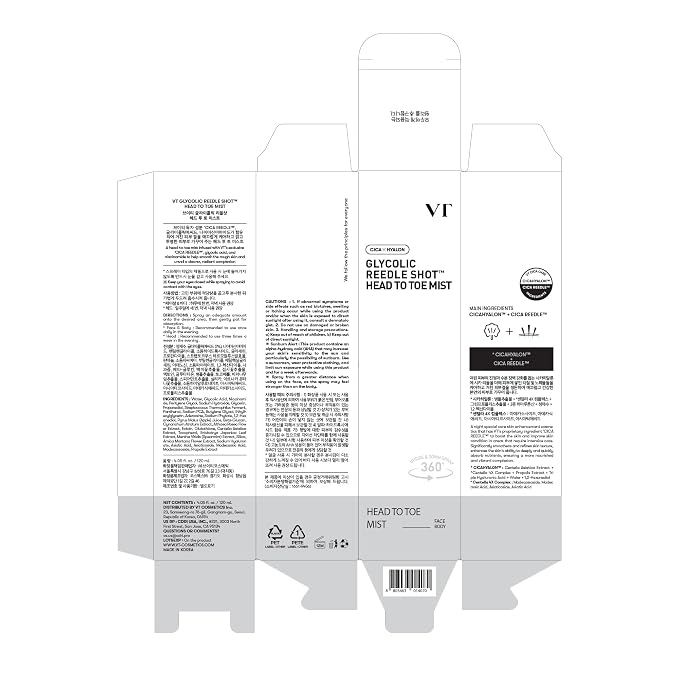 VT COSMETICS 7% Glycolic Acid Reedle Shot Head-to-Toe Mist - Image 7