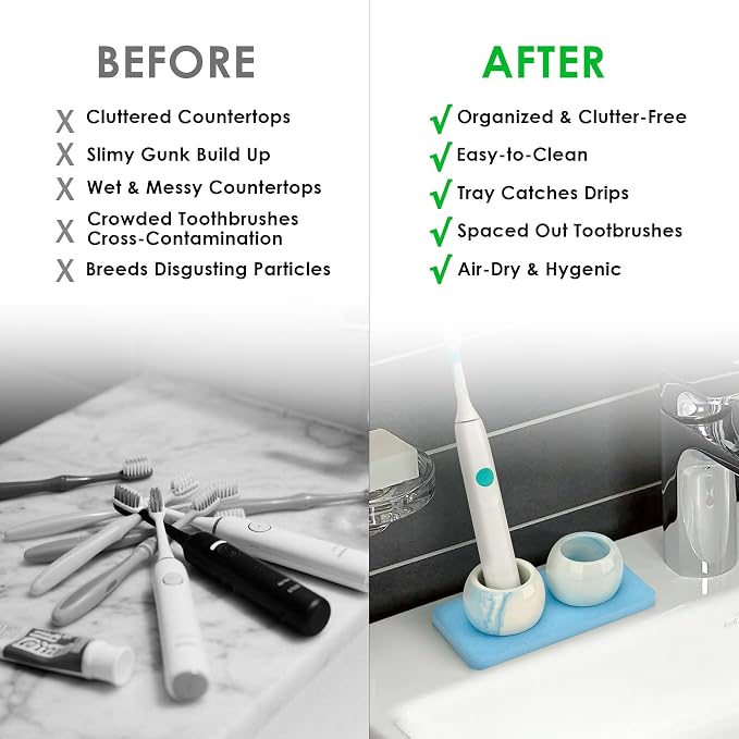 2 Pack Ceramic Toothbrush Holder - Image 3