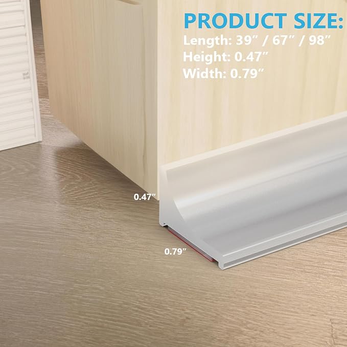 98Inch Shower Threshold Water Dam, Self-Adhesive Silicone Shower Barrier Water - Image 3