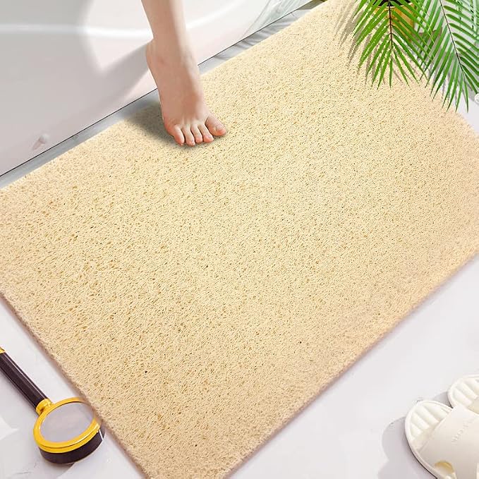 Shower Mats Non Slip for Elderly, 24x32’’Lager Loofah Bath Mats for Shower by NQWei