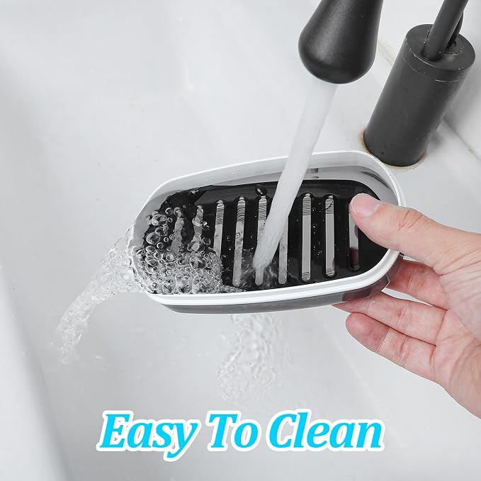 Shampoo Bar Holder Leak-Proof Travel Soap Case Black Soap Dish - Image 6