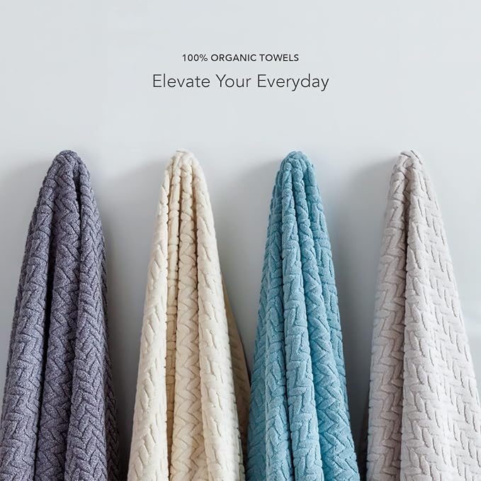 Texere 100% Organic Cotton Jacquard 650 GSM Premium Bath Towel Sets - Image 8