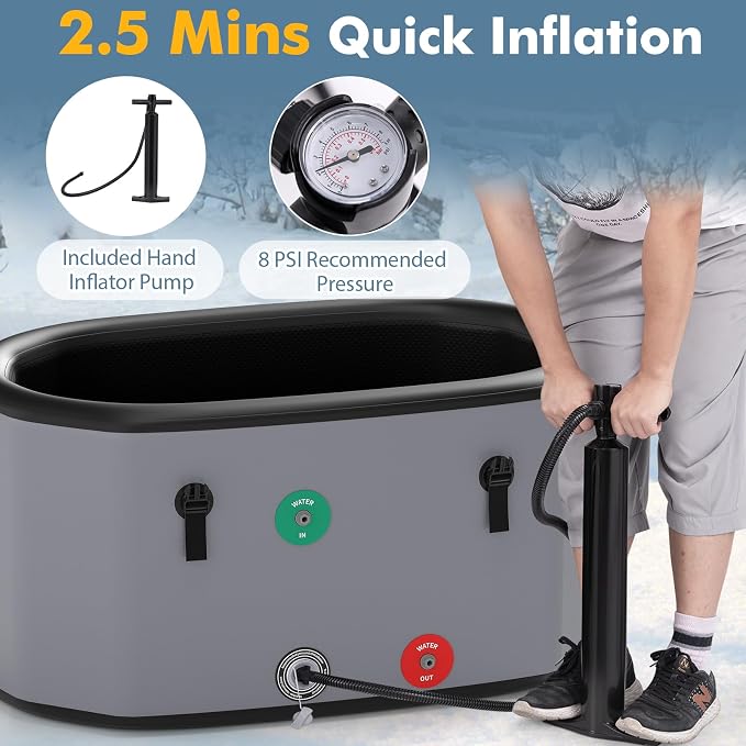 Goplus XL 129 Gal Oval Ice Bath Tub - Image 6