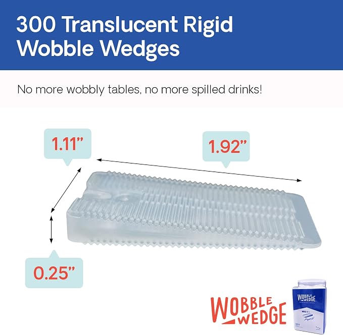 WOBBLE WEDGES The Original Rigid Plastic Shims, Heavy Duty Leveling Wedges - Image 2