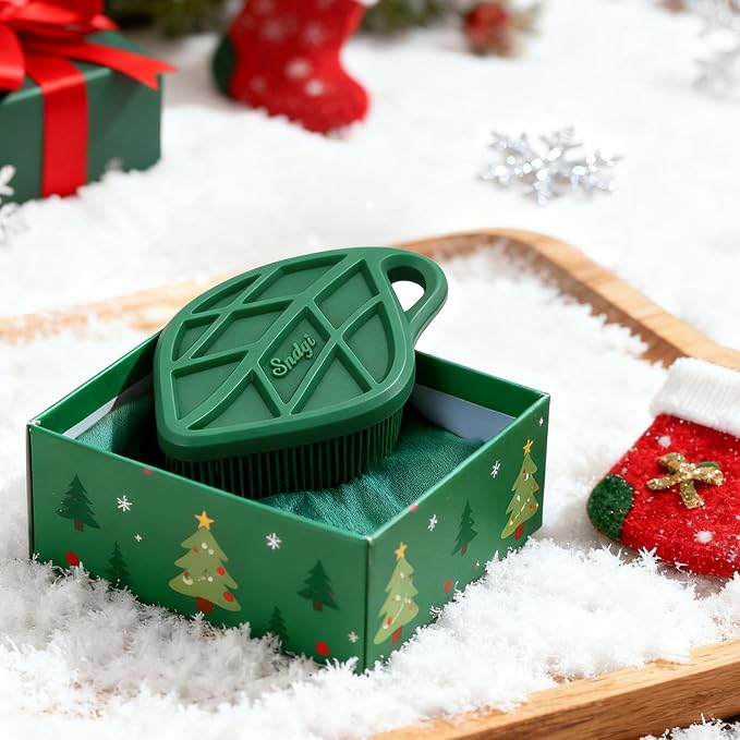 Sndyi Christmas Silicone Body Scrubber, Limited Edition Leaf-Shaped Shower Brush - Image 6