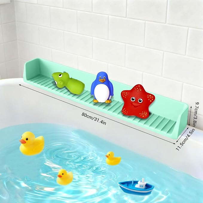 Splash Guard for Bathtub Kids, Longer Silicone Bathtub Splash Guard - Image 3