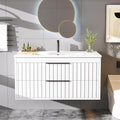 36" Bathroom Vanity with Sink, Floating Vanity Bathroom Sink Cabinet Wall Mount by Buytime