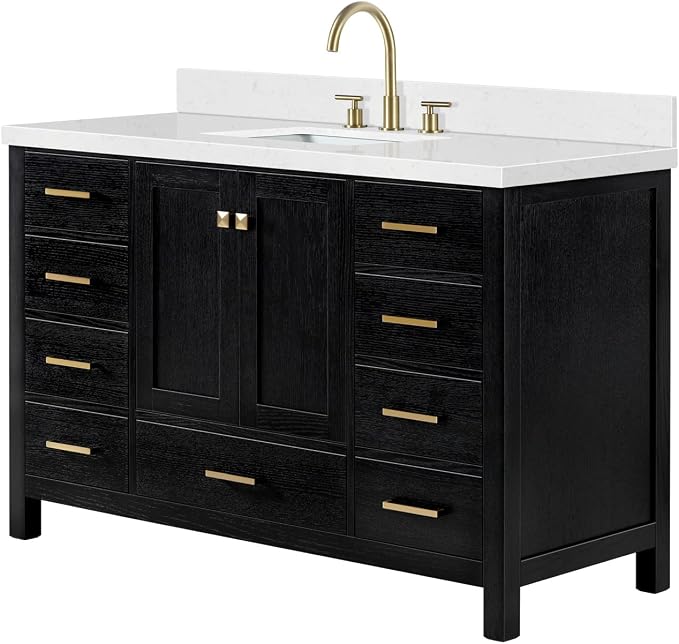 ARIEL Cambridge 54 Inch Single Rectangle Sink Bathroom Vanity - Image 4