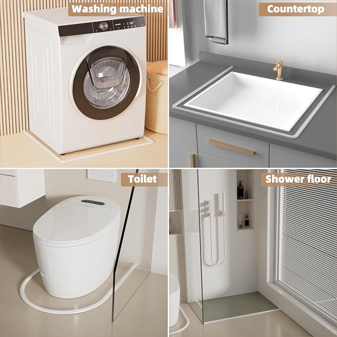 78” White Shower Threshold Water Dam Stopper - Image 5