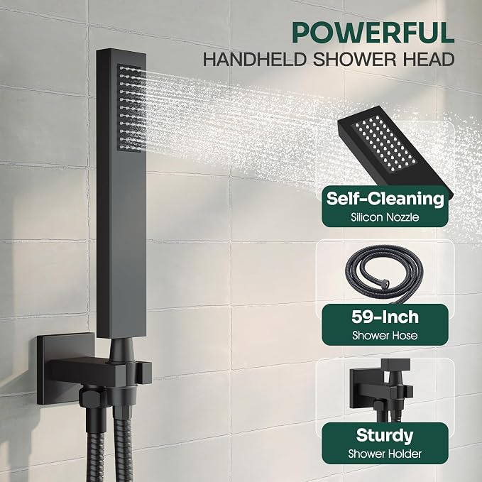 Ceiling Mount Shower System, High-Pressure Showerheads Set - Image 4