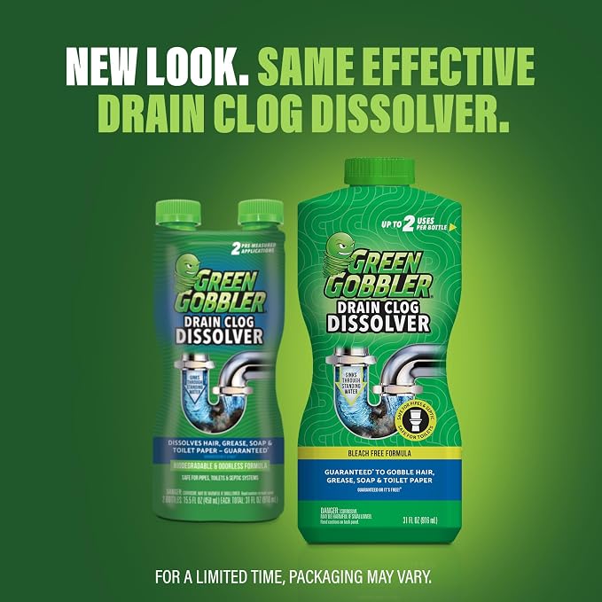 Green Gobbler Drain Clog Dissolver, Drain Opener-Cleaner, Toilet Clog Remover - Image 3