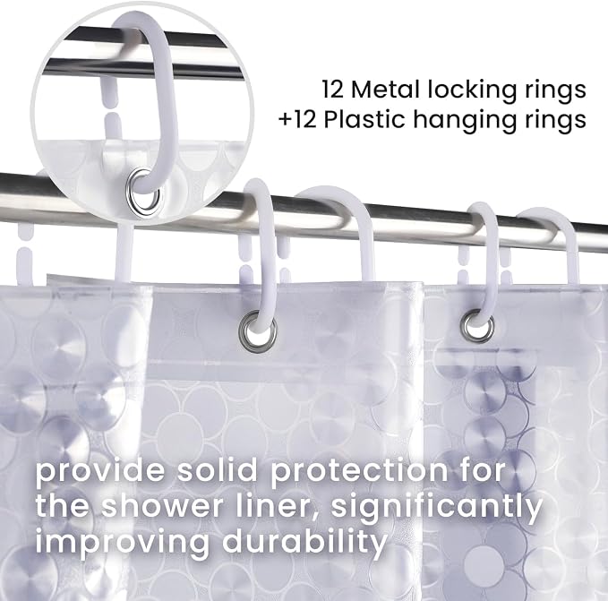 LiBa PEVA Shower Curtain Liner - Image 6