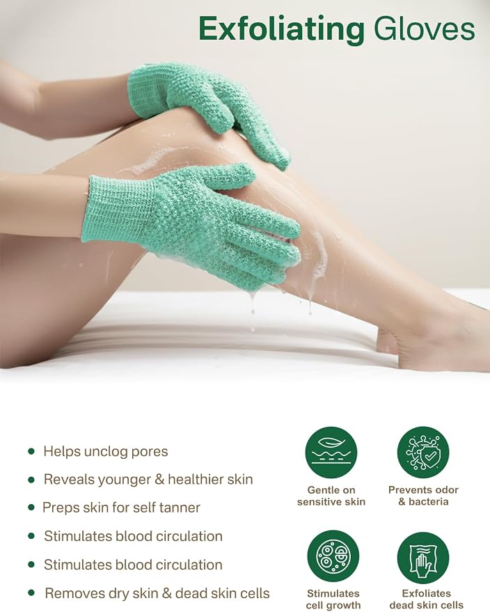 Yiclick Heavy Exfoliating Gloves, Exfoliating Body Scrubber - Image 4