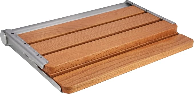 18" Folding Shower Seat Wall Mounted, Fold Down Shower Bench - Image 6