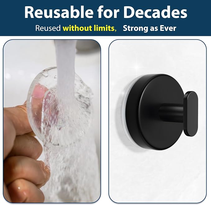 pickpiff Suction Cup Hooks for Shower: 15 LB Strong Wall Hanger for Bathroom - Image 5