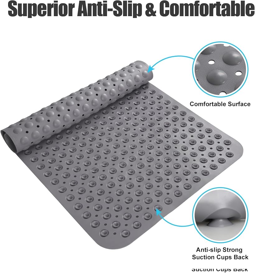 Extra Large Shower Mat, Yonala 47.2 x 31.5 Inch Non Slip Shower Mats - Image 3