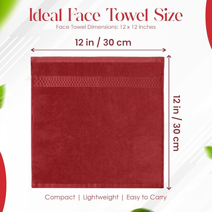 RIVERSIDE 12 Pack Premium 100% Cotton Face Washcloths, 550 GSM, 12 x 12 Inches - Image 3