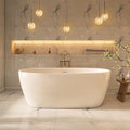 59" Acrylic Freestanding Bathtub, Tap Deck Bathtub, Stand Alone Tub, Soaking Tub by ADECABBATH