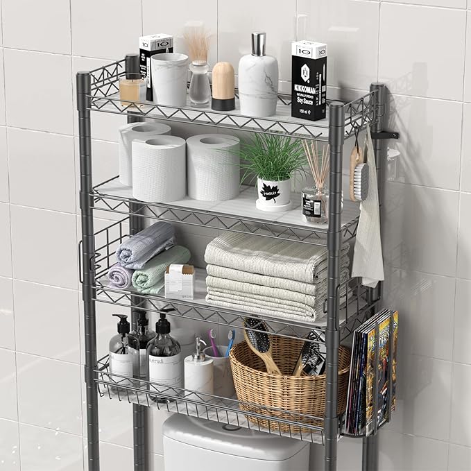 4-Tier Toilet Shelf Storage, Bathroom Organizer Shelves Over Toilet Storage - Image 4