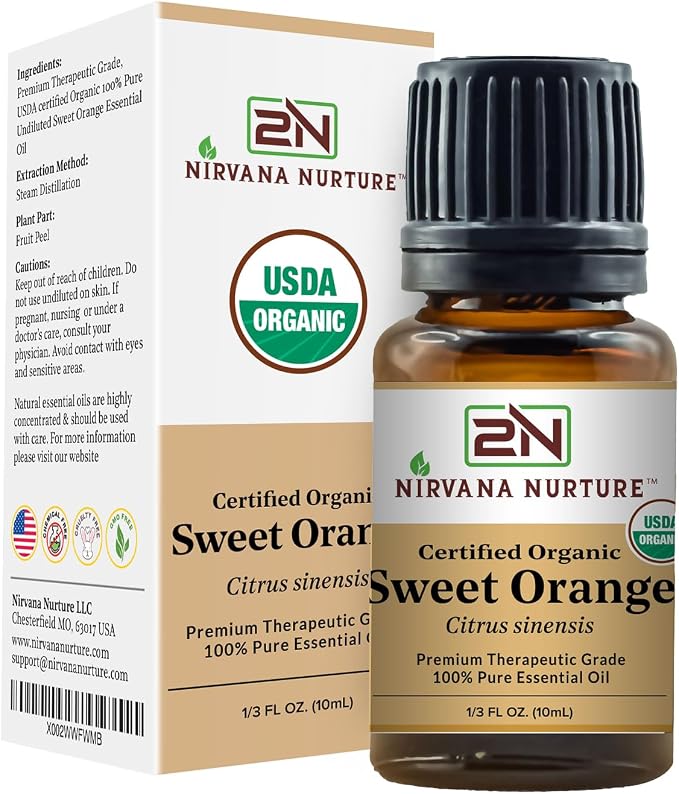 Sweet Orange Essential Oil USDA Certified Organic 100% Pure Premium Therapeutic - Image 6