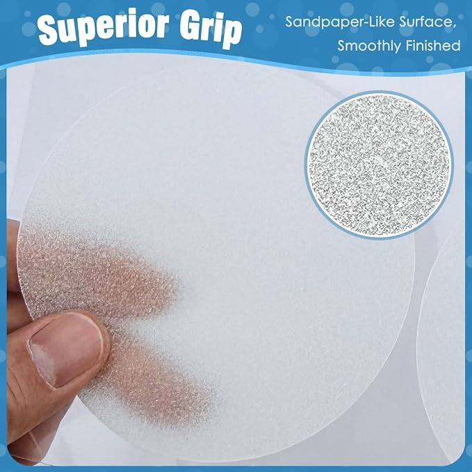 S&X 24 Pcs Non Slip Bathtub Stickers, Invisible Clear High Traction Grit Dots - Image 2