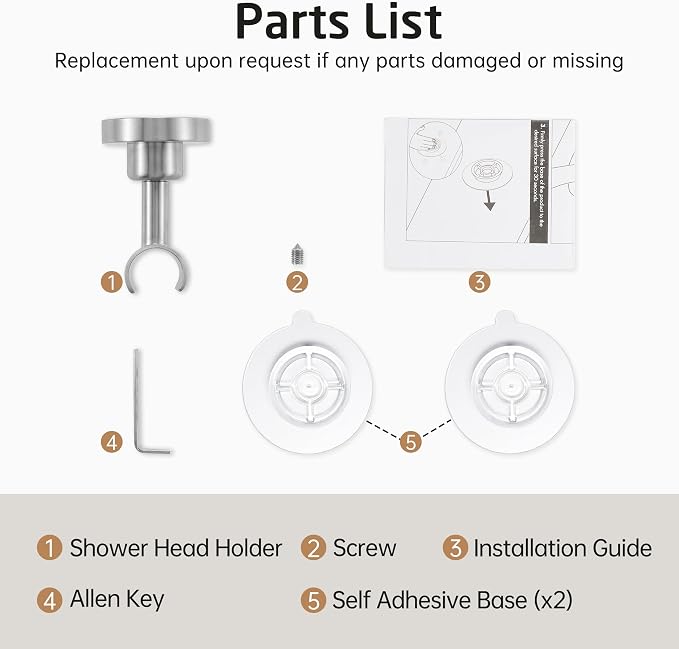 KES Shower Head Holder Wall Mount, 18/8 Stainless Steel Adjustable Handheld - Image 9