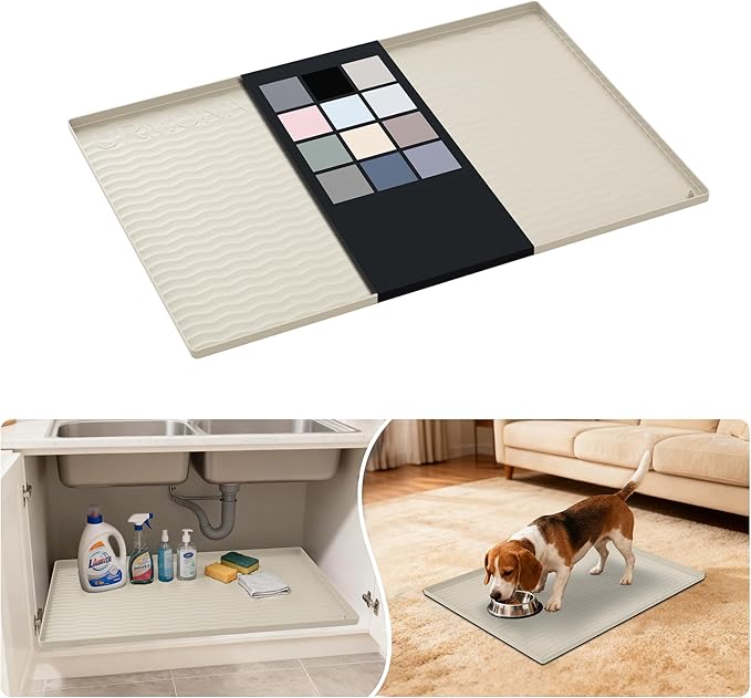 URMONA Waterproof Silicone Under Sink Mat 28'' x 22'' Shelf Liner by URMONA