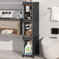 KHNR 3-Tiers Slim Bathroom Storage Cabinet, Foldable Storage Cabinets, Narrow by EnjoyYourLife