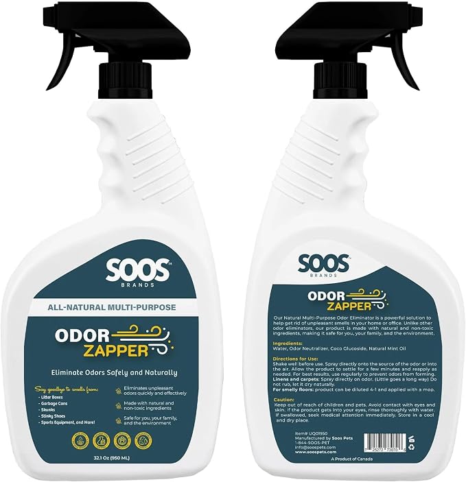 Soos Odor Zapper Natural Odor Eliminator Multi-Purpose Odor Removal Spray - Image 2