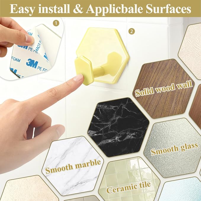 Tindbea Adhesive Towel Hooks Heavy Duty Wall Hooks Waterproof Stainless Steel - Image 7