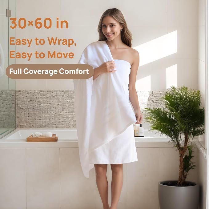Cotton Bath Towel – Large 30x60 Inches, Thick & Absorbent Towel - Image 3