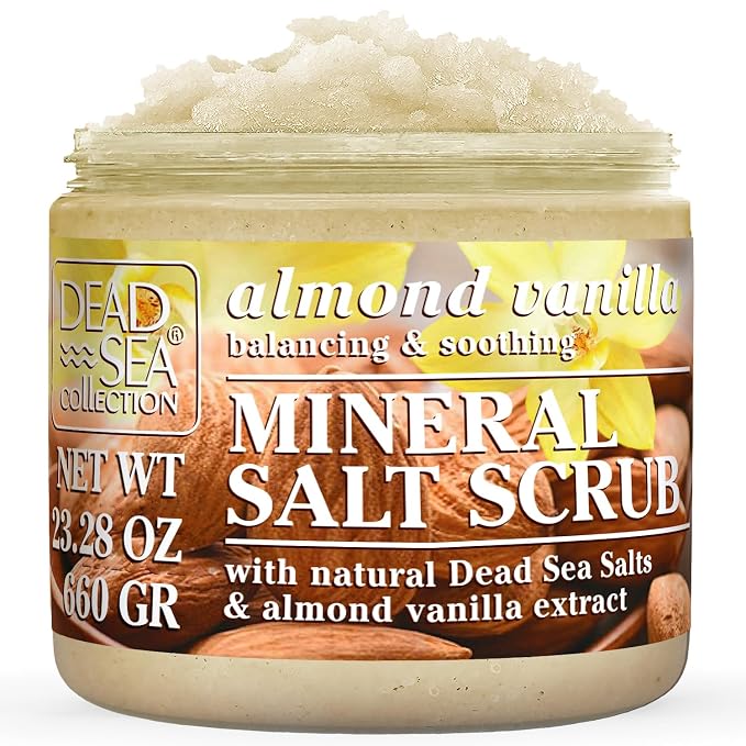 Dead Sea Collection Almond Vanilla Salt Scrub – Exfoliating Body Scrub by DeadSeaCollection