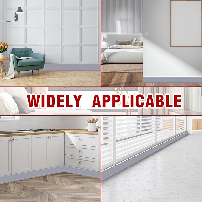 Vinyl Baseboard Molding Trim 4 Inch x 20 Feet Peel and Stick Baseboard Trim - Image 5