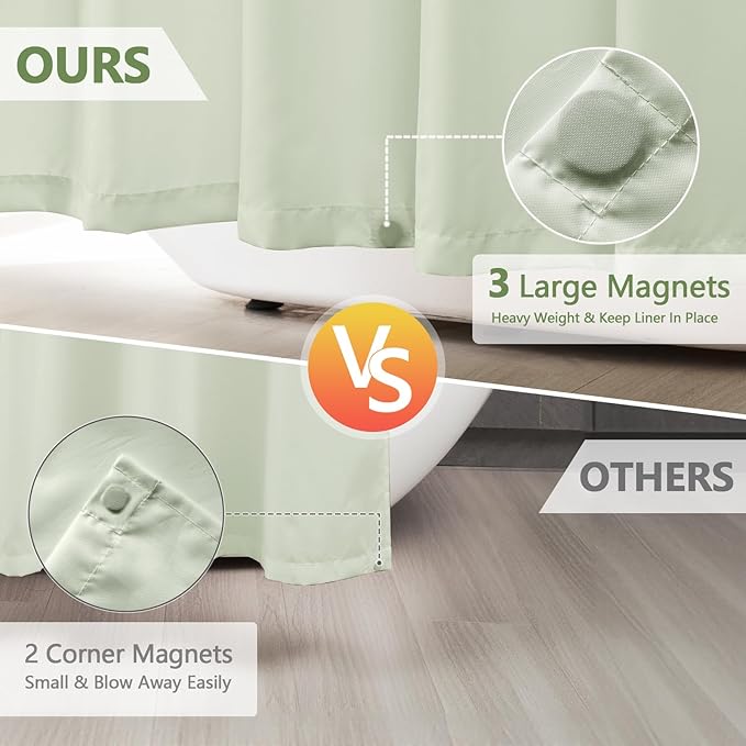 Waterproof Fabric Long Shower Curtain Liner - Image 3