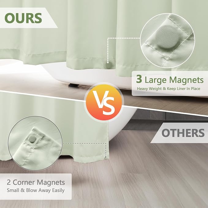 Waterproof Fabric Shower Curtain Liner - Image 3