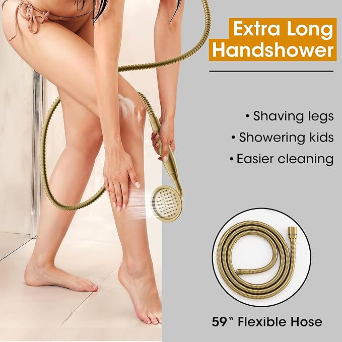 Freestanding Bathtub Faucet, Floor Mount Tub Faucet Brushed Gold High Flow Tub - Image 4