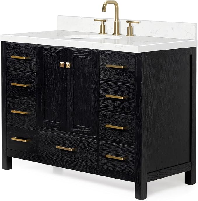 ARIEL Cambridge 48 Inch Single Oval Sink Bathroom Vanity - Image 4