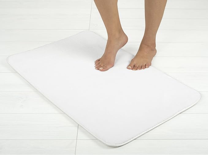American Soft Linen 21x32 Fluffy Foamed Slip Reducer Bath Rug, Machine Washable by AmericanSoftLinen