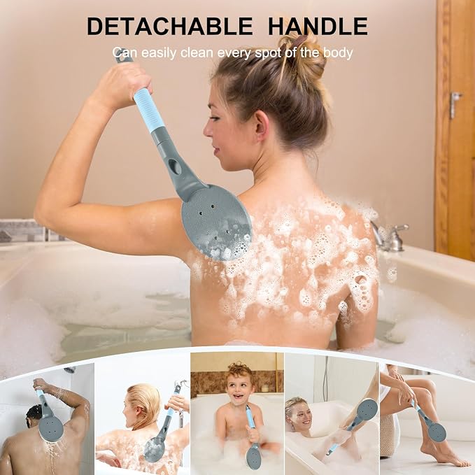 Back Scrubber Anti Slip for Shower, 21.7” Detachable Back Bath Brush for Shower - Image 3