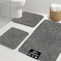 GORILLA GRIP Bathroom Rug Sets 3 Piece, Bath Mat Set and Oval Toilet Base by GorillaGrip