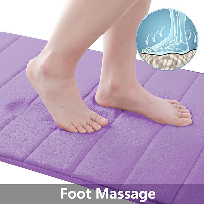 Buganda Memory Foam Bath Mat, Ultra Soft and Non-Slip Bathroom Rugs, Water - Image 3