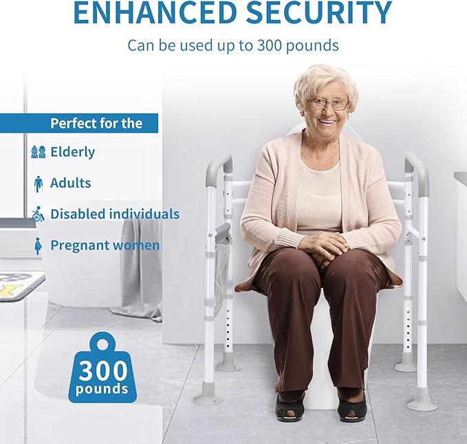Toilet Safety Rails – Adjustable, Foldable Toilet Handle Frame - Image 6