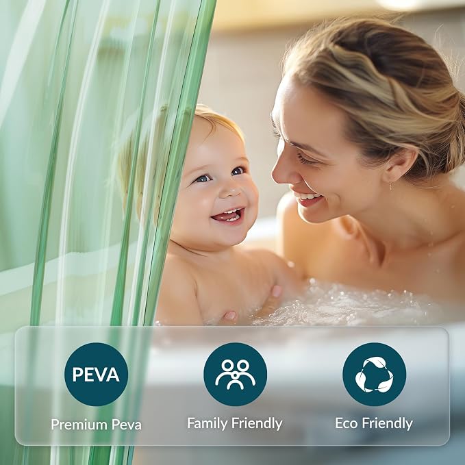 Titanker Shower Curtain Liner, Plastic Shower Liner PEVA 72 x 72 Lightweight - Image 2