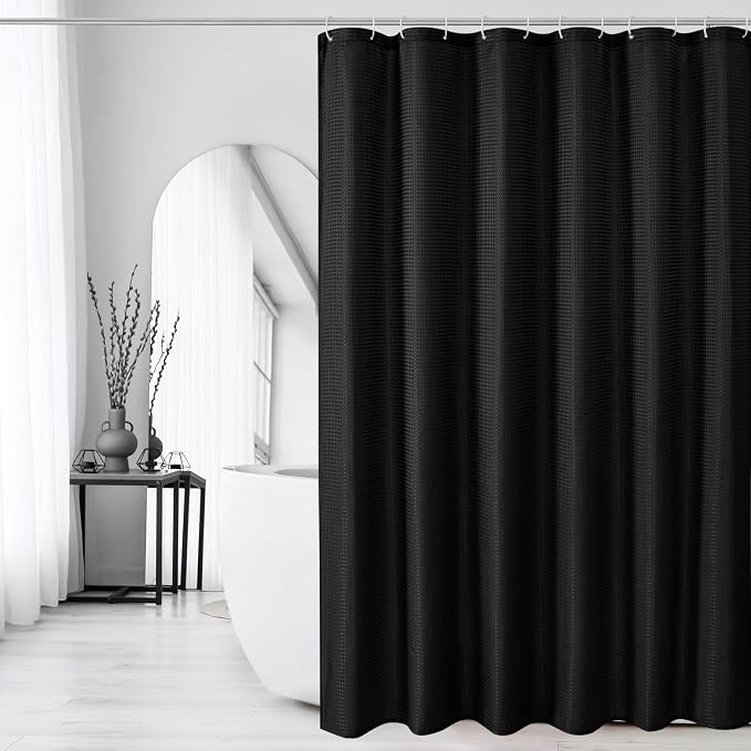 Gibelle Small Stall Shower Curtain 36 x 72, Narrow Half Waffle Weave Textured - Image 6