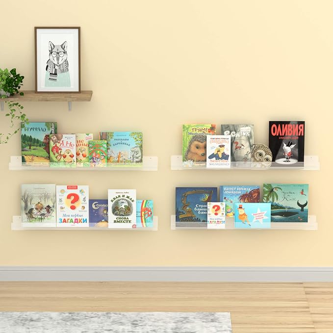 NIUBEE Kids Acrylic Floating Bookshelf 36 Inch, 50% Thicker - Image 5