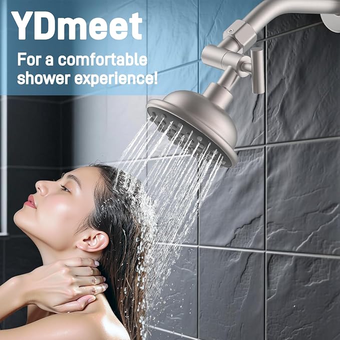YDmeet All Metal Shower Head Adapter, 360 ° Adjustable Shower Head Extension - Image 7