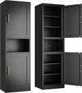 Tall Narrow Storage Cabinet 66.93" H Tall Bathroom Cabinet Metal Pantry Cabinets by Ckzbx