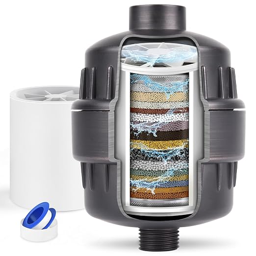 25 Stage Shower Head Filter for Hard Water, Shower Water Filter for Removing by AQUATREND